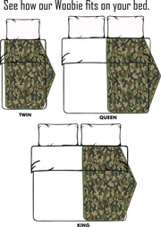 MARPAT Coyote Camo Pattern Butterfly Flower Design Woobie Weighted Blanket