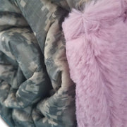 ACU/UCP Camo Stars 'n Stripes Heart Design Woobie Weighted Blanket with Wild Rose Fur
