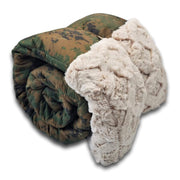 MARPAT Camo 'Flag Day EveryDay' Design Woobie Weighted Blanket with Diamond Faux Fur