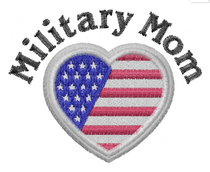 Military Mom Flag in Heart
