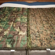 Laced-Up Woobie Weighted Blanket ~ 88 inches x 61 inches ~ Coyote Camo/Loden Fur