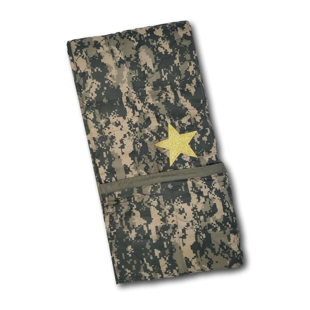 ACU/UCP Camo Pattern Child Sized 43 x 40 Glitter Gold Star - Woobie Weighted Blanket