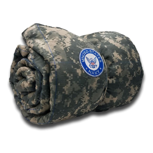ACU/UCP Camo Pattern - Navy Seal Patch - Woobie Weighted Blanket Shell