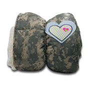 ACU/UCP Camo Pattern Plaid Heart and Sherpa - Woobie Weighted Blanket