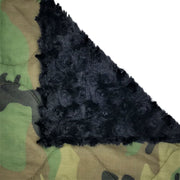 Woobie Weighted Blanket - Woodland Camouflage Pattern - Black / 4 - 5lbs - Custom Woobie